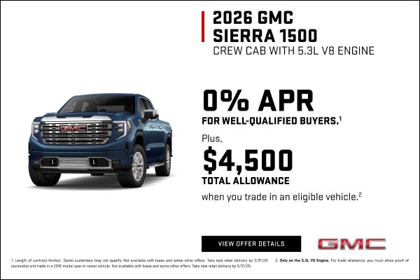 0% APR for well-qualified buyers.1

Plus, $4,500 Total Allowance when you trade in an eligible ve...